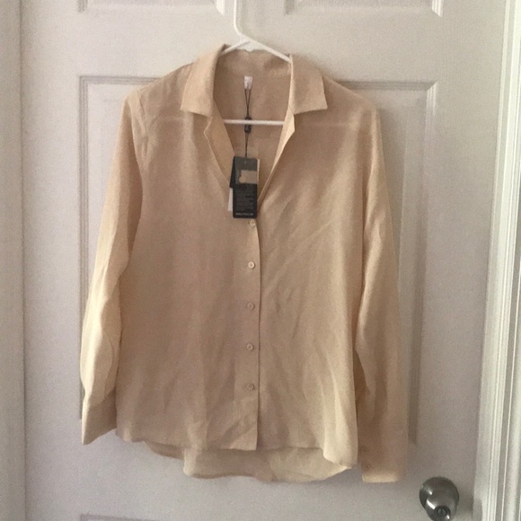 Lilysilk V Neck Button Front Silk Shirt Size Small - Picture 2 of 3